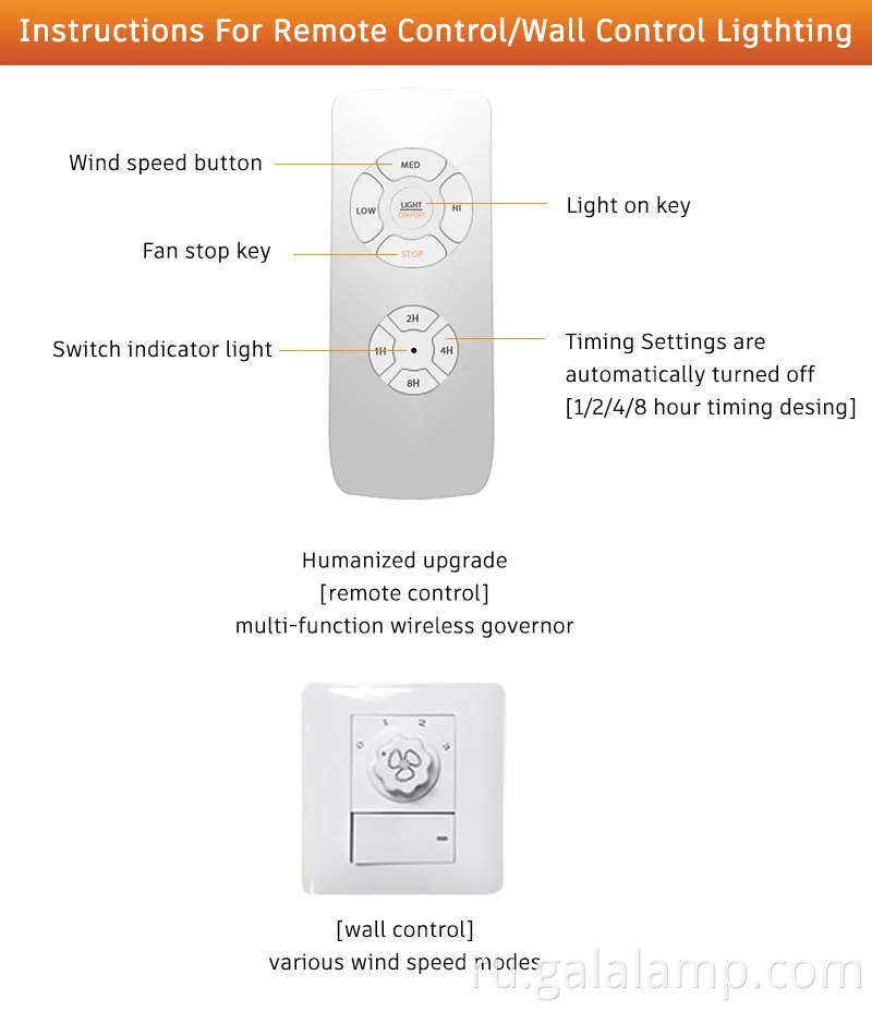 Выдвижной потолочный вентилятор с пультом дистанционного управления и светодиодный свет